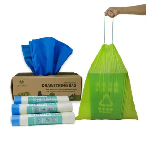 High Quality Biodegradable Drawstring Garbage Bag 33 Gallon Red Compostable Kitchen Drawstring Trash Bag