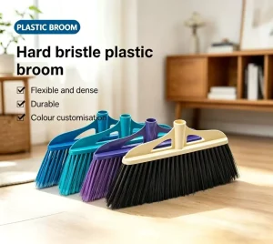 High Quality Broom Head Soft Plastic Bristles Brush Easy Cleaning Broom Brush Sweeper Brush Home Outdoor Use