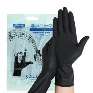 High Quality Clean Thickened Latex Gloves Oil proof Tear resistant Gloves Household Gloves Beauty Salon Waterproof Black Durable