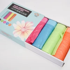 High Quality Colorful HDPE Drawstring Trash Bag for Garbage Waste Management Premium Packaging Printing Product