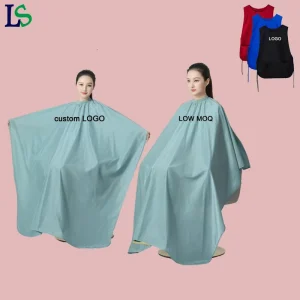 High Quality Comfortable Green Salon Cape Waterproof Polyester Hairdressing Stylist Apron Barber Hair Styling Capes With Logo