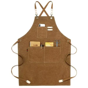 High Quality Cotton Canvas Work Apron with Adjustable Strap Chef Apron Kitchen Cooking Baking Apron