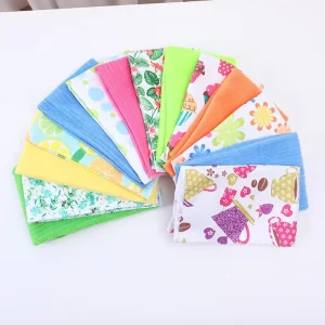 High Quality Cotton Kitchen Towels Microfibre Cutlery Cleaning Cloth Set Absorbent Bright Colours No Minimum Order