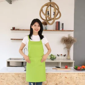 High Quality Custom Print Bib Sleeveless Washable Breathable Anti Fouling Polyester Adult Apron