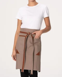 High Quality Customized Cotton Linen Cafe restaurant apron Waiter Aprons Waist with Pockets Half Aprons