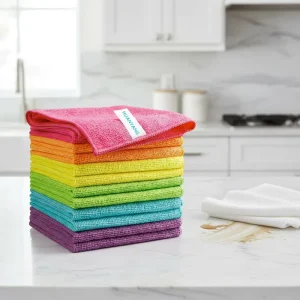 High Quality Eco Friendly Microfiber Towel for Kitchen & Bathroom Cleaning Streak Free Glass Cleaning Reusable Quick Dry