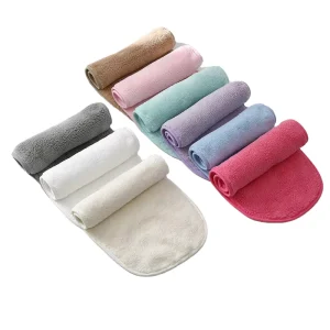 High Quality Eco Friendly Quick Dry Microfiber Reusable Makeup Remover Towel for Sensitive Skin Face Cleaning Easy Wash Solid
