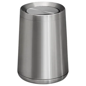High Quality Eco-Friendly Stainless Steel Trash Can with Rolling Cover Round Bin for Bathroom Kitchen Office