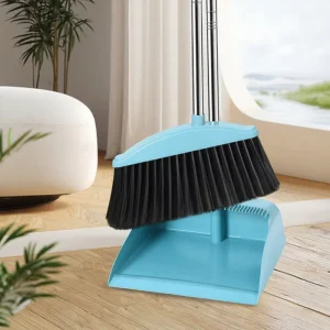 High Quality Lightweight Long Plastic Handle Soft Plastic Broom Set Upright Dustpan with PP Broom Head Home Use Stand Alone