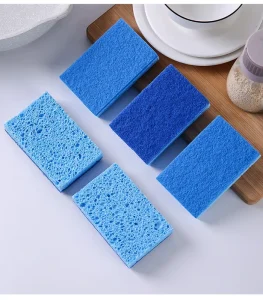 High Quality Natural Blue Cellulose Washing Sponge Scouring Pad Wood Pulp Kitchen Cleaning Sponge