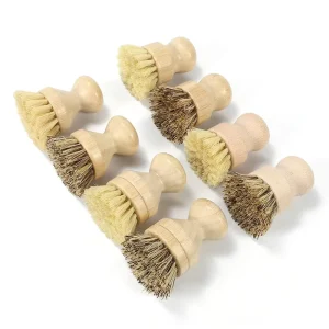 High Quality Natural Kitchen Cleaning Brush Set Bamboo Wooden Pot Dish Cleaning Brush Bottle Brushes