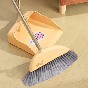 High Quality Plastic Dust Pan and Colorful PET Broom Stick for Home Cleaning Steel Broom Head Hand Style