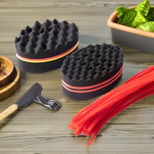 High Quality Professional Double Sided Ball Afro Coil Wave Twist Hair Sponge Brush Sponges Scouring Pads Kitchen Use Sustainable