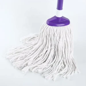 High Quality Reusable Eco Friendly Cotton Mop with Plastic Basket and Four Side Wringing