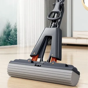 High Quality Self-Wringing Sponge Mop for Floor Cleaning with 2 PVA Sponge Heads