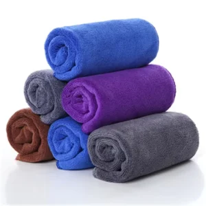 High Quality Solid Color Microfiber Towel for Home Use Ultra Dry Plain Style Woven Logo Antimicrobial Quick-Dry