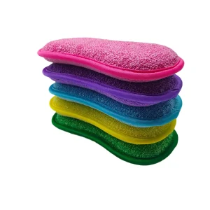 High Quality Super Absorbent Anti Ultraviolet Scouring Pad Microfiber Sponge for Dish Washing 5Pcs Kitchen 250%