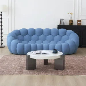 High Quality Two Seat Fabric Bubble Sofa Set Red Orange Corner Modern Sofa for Apartment Hotel Villa