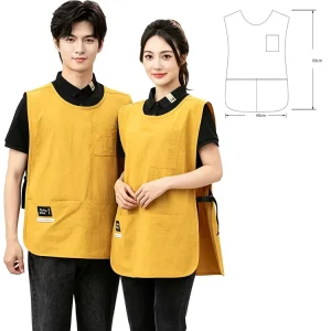 High Quality Water Repellent Apron Vest Custom Logo Staff Tabard with Pockets for Supermarket Cleaning Salon Service Uniform