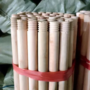 High Quality Wooden Broom Sticks With Natural 22mm Diameter Italian Thread Pole for Mop and Broom Handle