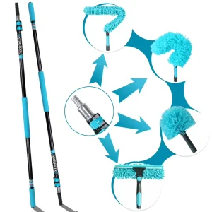 High Reach Telescopic Extension Pole Aluminum Window Cleaning Metal Tip Light Bulb Changer Paint Roller Duster