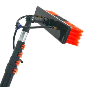 High Rise Wall Cleaning Telescopic Aluminum Extendable Glass Curtain Water Fed Eco Friendly Nylon Bristles Brush Window Cleaning
