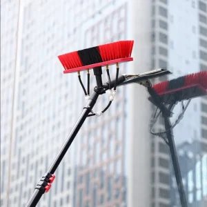 High Rise Wall and Solar Panel Cleaning Tool with Extendable Telescopic Pole Water Fed Brush for Window Glass Curtain Cleaning