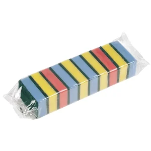 High Sustainable Kitchen Cleaning Scrubber Colorful Dish Washing Sponge Scouring Pad High Made Polyester Mesh Plastic Foaming
