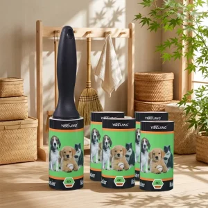 High Tack Sticky Lint Roller 60 Sheets PP Material Pet Hair Remover Refill Roll for Dog Cat Hair Cleaning