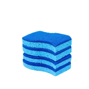 High Water Absorption Compressed Wood Pulp Dish Sponge 11x7x2cm with Scouring Pad for Deep Cleaning