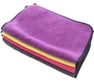 High density Custom logo Double sided 600gsm 800gsm Microfiber Cleaning Cloths Car Washing Coral Fleece Towel