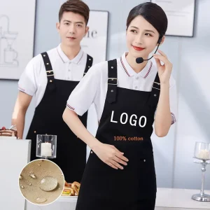 High-quality Cotton Baker Apron Custom Logo Kitchen Chef Barista Apron Garden Embroidered Hair Salon Coffee Shop Bakery Work