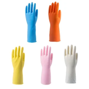 High quality Durable Yellow Thickened Wear resistant Rubber Gloves for Cleaning Latex Rubber Hand Gloves