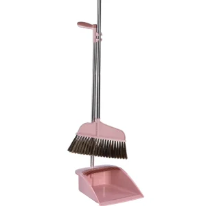 High quality Long handled Broom and Dustpan Set with Soft Bristle Plastic Broom and Dustpan
