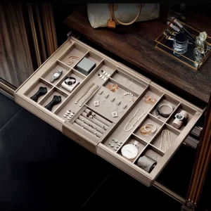 High quality Top mounted Wardrobe Accessories Multi functional Sliding Hangers Trouser Racks and Grid Drawers