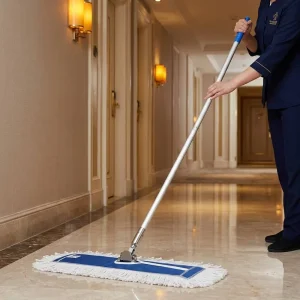 Highly Durable Aluminum Handle Cotton Yarn Rectangular Dust Collecting Mop for Supermarket Checkout Floor