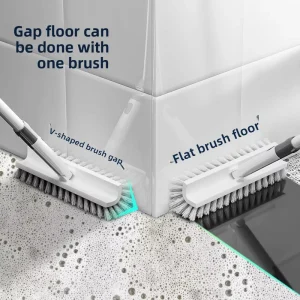 Home Bathroom Floor Brush and Scrubber Toilet Brush Hard Bristle Metal Manual Crevice Cleaning Magic Tool