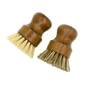Home Cleaning Brush Kitchen Acacia Black Wood Dish Brush Wood Handle Sisal Cleaning Natural Brush Pot Desk Table Wrap Cloth