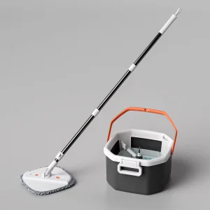 Home Cleaning Flat Mop with Dual Chamber Bucket Dirty Water Separation Microfiber Pad for Retail