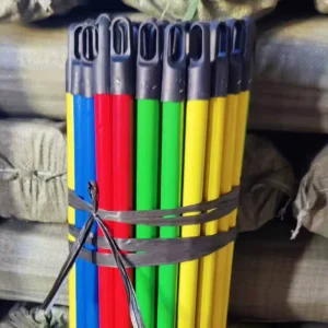 Home Cleaning Items Wooden Broom Stick Pit PVC Coated Broomstick Cleaning Supply Wooden Handle for Broom and Dustpan Set