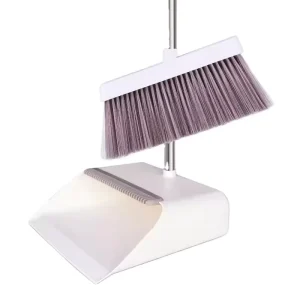 Home Cleaning PP Dustpan and Broom Set with Long Handle Windproof Matt Surface 28x83CM Broom 95cm Dustpan