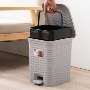 Home Cleaning Products Garbage Bin Waste Bins Plastic Trash Can Pedal Bin Kitchen Trash Can with Soft Closure