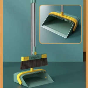 Home Cleaning Supplies Sweep Set and Lobby Broom Combo Upright Grips Sweep Set with Extendable Broom and Dustpan Set