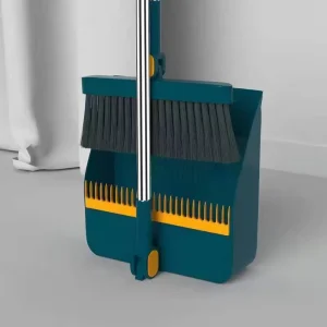 Home Foldable Broom and Dustpan Set Combination Home Floor Cleaning Enlarged Thickened 180 Rotating Broom Dustpan Set