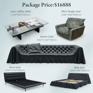 Home Furniture Set with Sofa Armchair Coffee Table and Beds for Living Room Bedroom