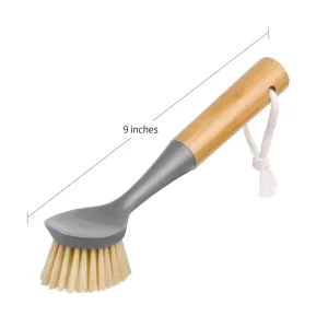 Home Kitchen Cleaning Tools Natural Household Bamboo Long Handle Brush for Dish Pan Sink Cleaning