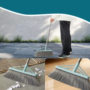 Home Office Classic Style Heavy Duty Convenient Hand Style PET Broom Set Non Sticky Dustpan Stainless Steel Multi Functional