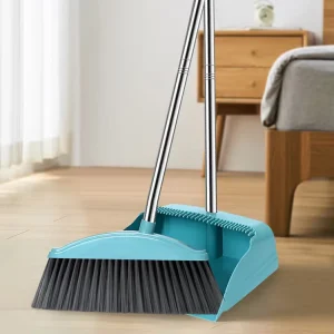 Home Office Floor Sweeping Broom Combo Set with Dustpan Teeth Indoor Outdoor Soft Bristle Broom and Dustpan Set