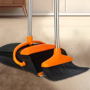 Home Office Soft Bristle Floor Sweeping Broom Combo Set with Dustpan Teeth Broom and Dustpan Set