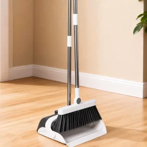 Home Office Soft Bristle Floor Sweeping Broom Combo Set with Dustpan Teeth Broom and Dustpan Set